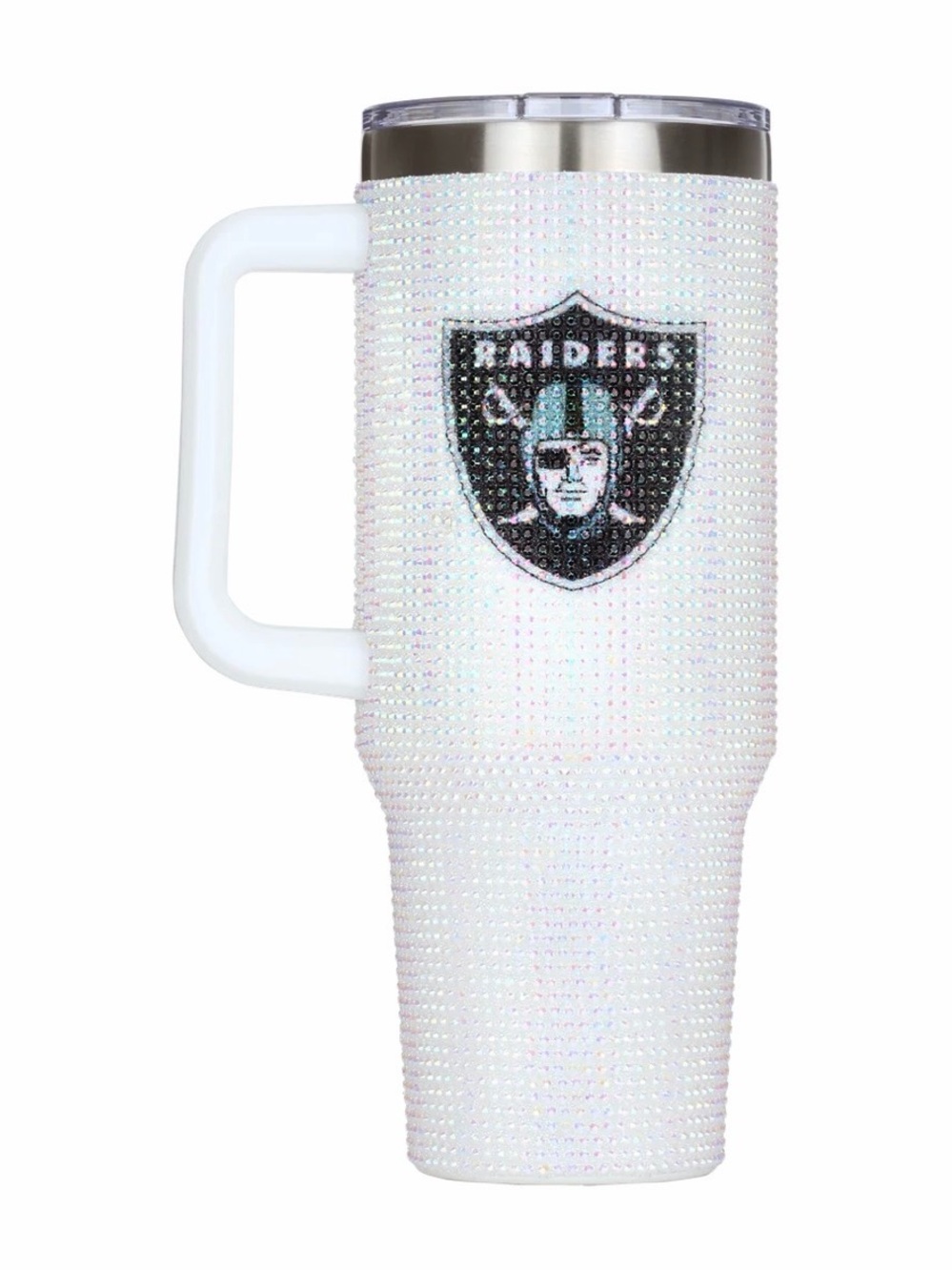 Las Vegas Raiders Rhinestone Tumbler Mug Handle 40 oz The Memory Company NWT - Picture 12 of 13
